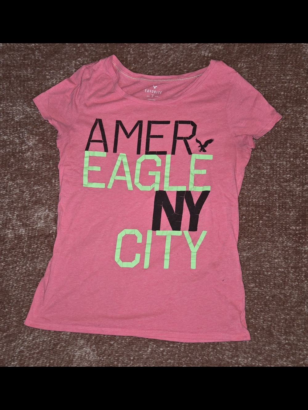Womens American Eagle Outfitters Pink Favorite Graphic Tee